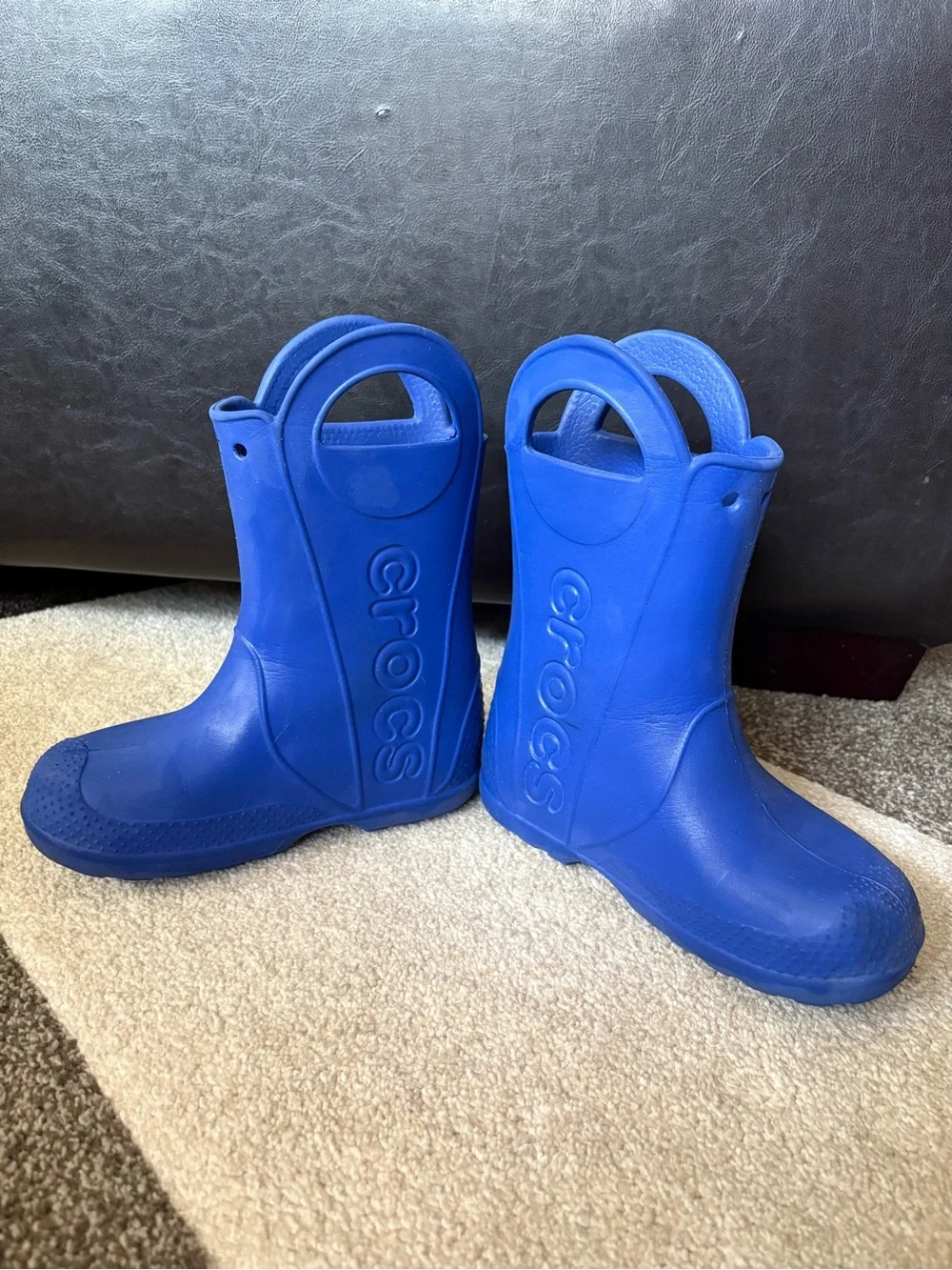 Crocs “Handle It” Rain Boots Kids Blue Waterproof Pull On Boots - 1